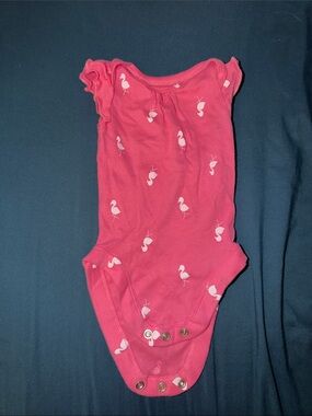Pink Flamingo Print Baby One-Piece Bodysuit